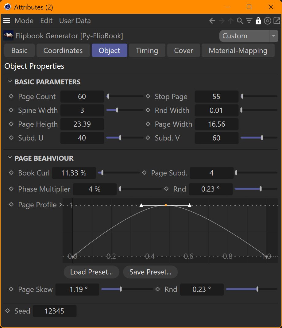 Object tab