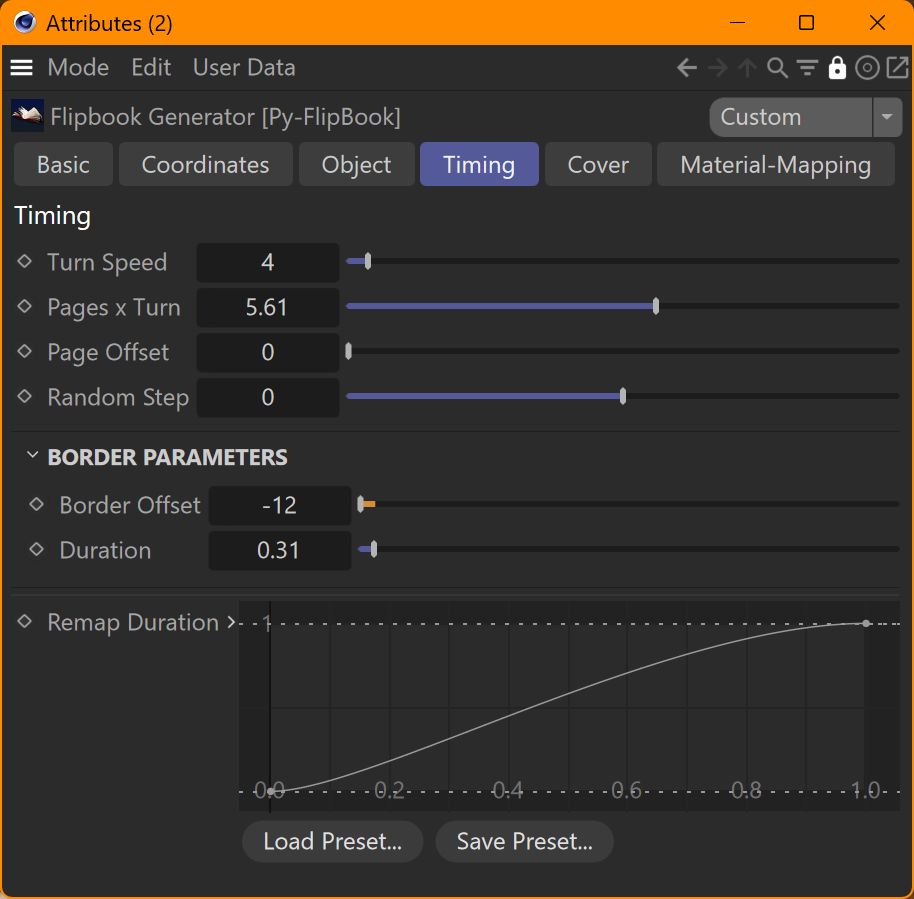 Timing tab